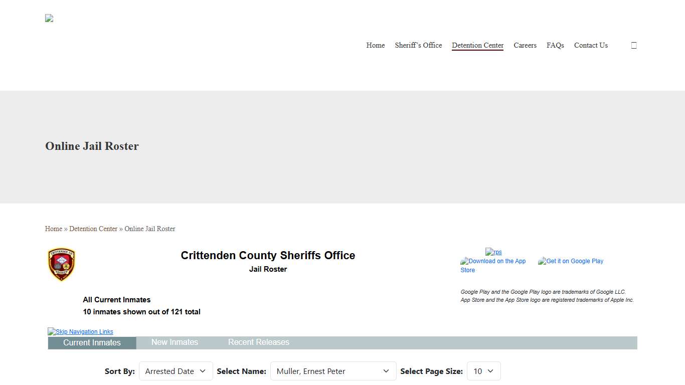 Online Jail Roster - Crittenden County Sheriff’s Department